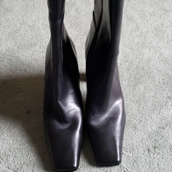 NWOT Anne Klein Sz 10 black leather boots - Picture 6 of 8